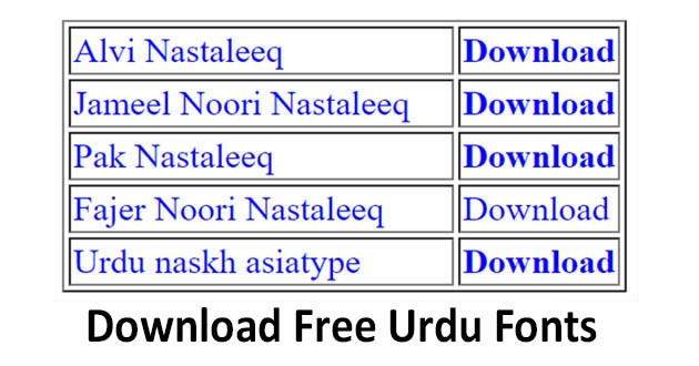 urdu fonts free download for windows 8